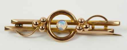 Opal bar brooch stamped 9ct Condition Report <a href='//www.davidduggleby.