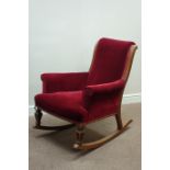 Late Victorian oak framed rocking chair,