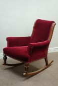 Late Victorian oak framed rocking chair,