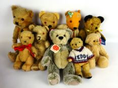 Gund gold plush Teddy Bear 'Butterball' Herman silver plush bear 'Ronny' and seven other small gold