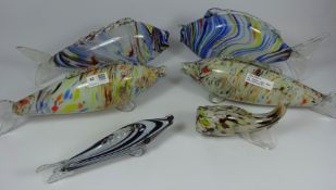 Six Murano style glass fish, L35cm max (6) Condition Report <a href='//www.
