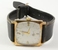 Gentleman's hallmarked 9ct gold Rotary wrist watch on leather strap with hallmarked 9ct gold Omega