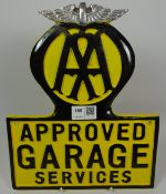Reproduction AA metal 'Approved Garage Services' plaque Condition Report <a