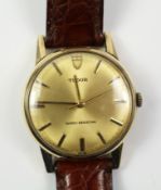 Gentleman's Tudor hallmarked 9ct gold wristwatch Condition Report <a