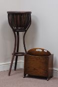 Bentwood jardiniere stand and an oak magazine rack Condition Report <a