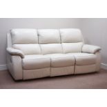 Three seat manual reclining sofa (W225cm), matching two seater (W155cm),