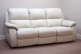 Three seat manual reclining sofa (W225cm), matching two seater (W155cm),