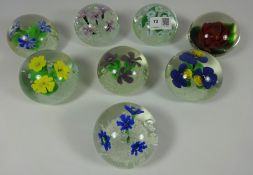 Eight Gino Seguso Murano 'Flowers of Enchantment' glass paperweights,