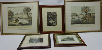Fishing Scenes, pair 20th century prints after R G Reeve pub.