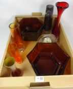 1960's and later coloured and decorative glassware in one box Condition Report