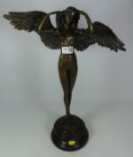 Tall cast bronze figure of an angel by A.