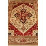 Persian Heriz style beige ground rug/wall hanging 230cm x160cm