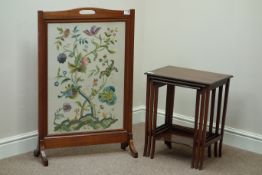 20th century nest of three tables and needlework panel firescreen Condition Report
