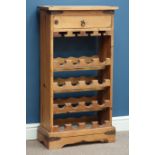 Pine wine rack with drawer, W53cm, H101cm,