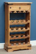 Pine wine rack with drawer, W53cm, H101cm,