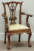 Chippendale style walnut carved child's armchair,