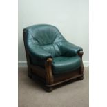Medium oak framed upholstered armchair Condition Report <a href='//www.
