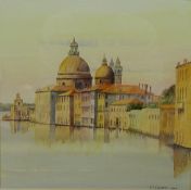 'Evening Glow Venice', watercolour signed and dated by James S Everatt 2003,