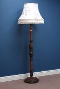 Early 20th century oak standard lamp with shade Condition Report <a