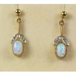 Pair of silver gilt opal ear-rings stamped 925 Condition Report <a href='//www.