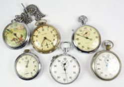 Smiths Ranger chromium pocket watch and five others Condition Report <a