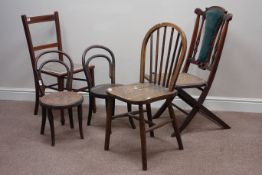 Early 20th century folding campaign chair, Edwardian side chair,