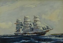 Three Masted Sailing Ship off the Coast,