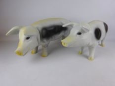 Pair of large pig ornaments, L60cm Condition Report <a href='//www.