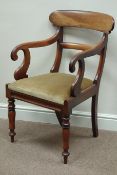 William IV mahogany armchair, upholstered drop in seat, pair Edwardian chairs,