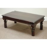 Hardwood rectangular coffee table, 110cm x 62cm,