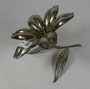 Cast metal floral ashtray signed S. Agudo Condition Report <a href='//www.