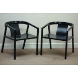 Pair black painted armchairs Condition Report <a href='//www.davidduggleby.