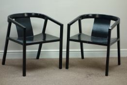 Pair black painted armchairs Condition Report <a href='//www.davidduggleby.