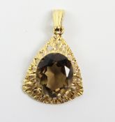 Gold citrine set pendant stamped 9c Condition Report <a href='//www.