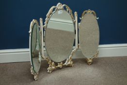 Cream and gilt triple dressing table mirror Condition Report <a href='//www.