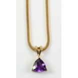 Amethyst pendant necklace hallmarked 9ct approx.