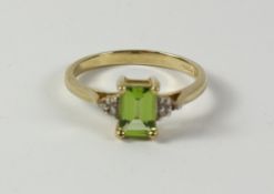 Peridot and diamond ring hallmarked 9ct Condition Report <a href='//www.