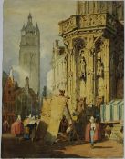 Continental Town Scene, watercolour by Samuel Prout 38cm x 29cm and 'Withy Copse, Nr Oxford',