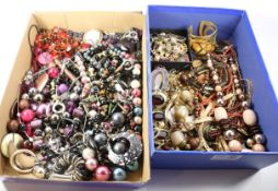 Costume jewellery in two boxes Condition Report <a href='//www.davidduggleby.