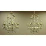 Pair of French style chandeliers with leaf design Condition Report <a