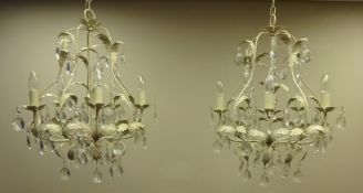 Pair of French style chandeliers with leaf design Condition Report <a