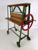 1960's Triang childs metal mangle with wooden rollers,