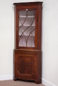 Early 19th century mahogany floor standing corner cabinet, W81cm,