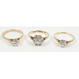 Three gold dress rings hallmarked 9ct Condition Report <a href='//www.