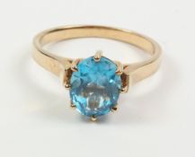 Blue tourmaline gold ring hallmarked 18ct Condition Report <a href='//www.