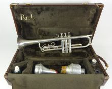 Silver plated trumpet by Olds & Son, California USA,