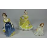 Three Royal Doulton figurines 'Melanie',