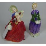 Two Royal Doulton figurines 'Autumn Breezes' and 'Florence' (2) Condition Report