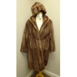 Clothing & Accessories - Three quarter length Mink fur coat and matching hat (2)