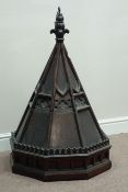 Victorian Gothic oak octagonal font lid, H100cm Condition Report <a href='//www.